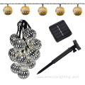 Outdoor Solar Ball Metal Globe String Lights